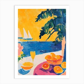 Oranges On The Table Art Print