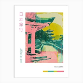 Miyajima Japan Retro Duotone Silkscreen 1 Art Print