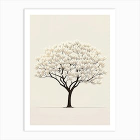 Magnolia Tree Pixel Illustration 1 Art Print