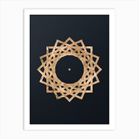 Abstract Geometric Gold Glyph on Dark Teal n.0339 Art Print