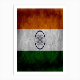 India Flag Texture Art Print