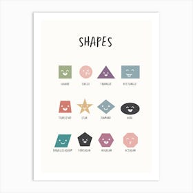 Shapes For Kids Art Print