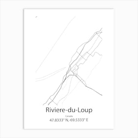 Riviere Du Loup,Canada Minimalist Map Art Print