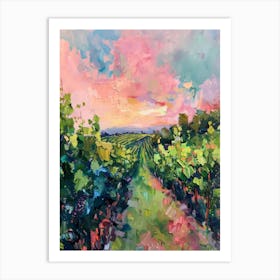 Sunset Vineyard Art Print