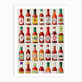 Hot Sauces 1 Art Print