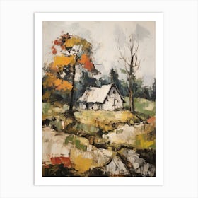 Cottage In The Countryside Painting 10 Art Print