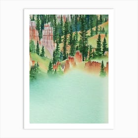 Bryce Canyon National Park United States Of America Water Colour Poster Art Print