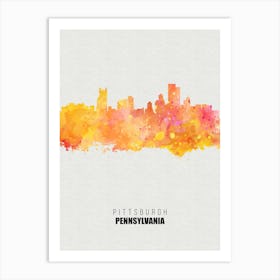 Pittsburgh Pennsylvania City watercolor Art Print