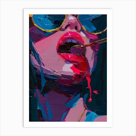 Sexy Girl In Sunglasses 1 Art Print