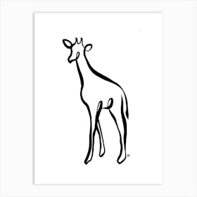 The Naked Giraffe Line Art Print