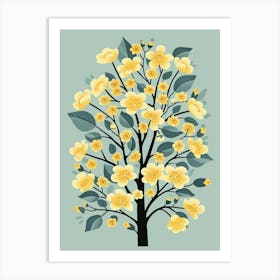 Linden Tree Flat Illustration 1 Art Print