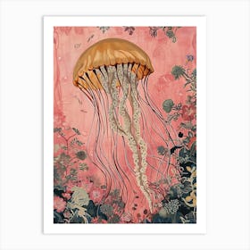 Floral Animal Painting Jellyfish 1 Art Print