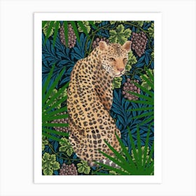 Leopard And Grapes (William Morris) Art Print