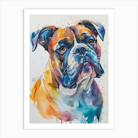 Bulldog Watercolor Painting 1 Art Print