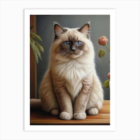 Ragdoll Cat With Blue Eyes Cat Lover Art Print