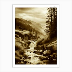 Stream In The Mountains 5 Art Print