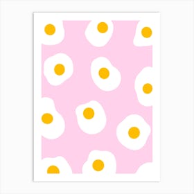 Fried Eggs On Pink Art Print