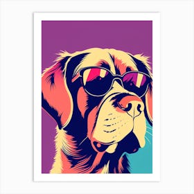 Dog In Sunglasses Canvas Art, colorful dog illustration, dog portrait, animal illustration, digital art, pet art, dog artwork, dog drawing, dog painting, dog wallpaper, dog background, dog lover gift, dog décor, dog poster, dog print, pet, dog, vector art, dog art. Art Print