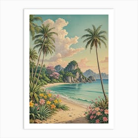 Tropical Beach Paradise Art Print