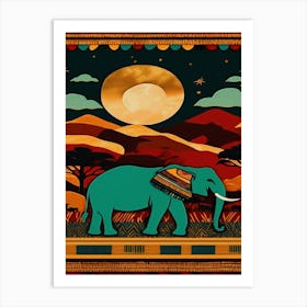 Elephant In The Night Sky Art Print