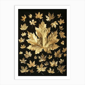 Gold Maple Leaves Art Print