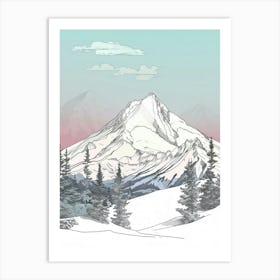 Mount Lafayette Usa Color Line Drawing (6) Art Print