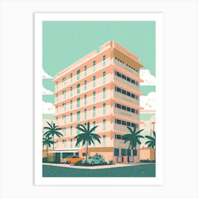 Miami Florida Usa Travel Illustration 4 Art Print