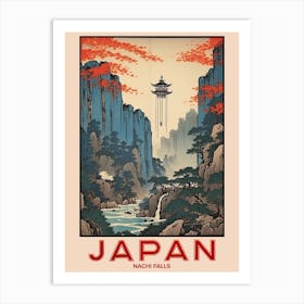 Nachi Falls, Visit Japan Vintage Travel Art 1 Art Print