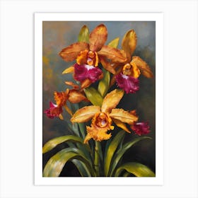 Maxillaria Orchids Oil Painting 1 Art Print