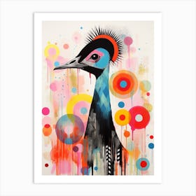 Bird Painting Collage Emu 2 Art Print
