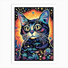 Galactic Pawpulse, Psychedelic Cats series Art Print