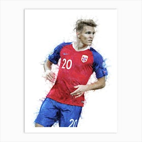 Martin Odegaard Norway Paint Art Print