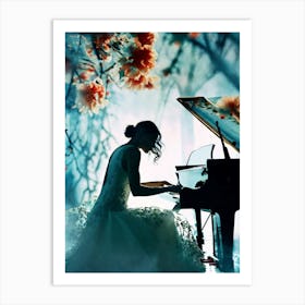 Woman Playing The Piano 2 Art Print