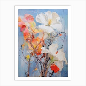 Abstract Flower Painting Moonflower 1 Art Print