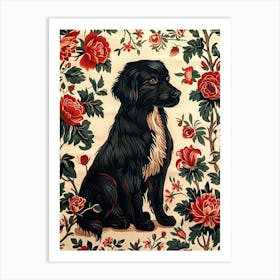 Chinese Lunar Year Of The Dog Black 1 Full William Morris Style Art Print