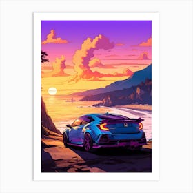 Honda Civic Type R Ghibli Style Art Print