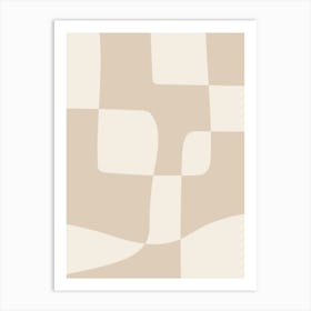 Beige Abstract Shapes 1 Art Print