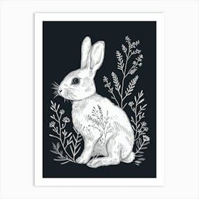 Thrianta Rabbit Minimalist Illustration 4 Art Print