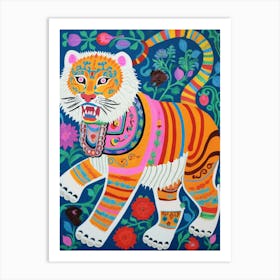 Maximalist Animal Painting Siberian Tiger 2 Art Print