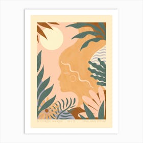 Botanique Magique Floral Silhouette   Art Print