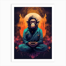 Thinker Monkey Deep In Thought 1 Art Print