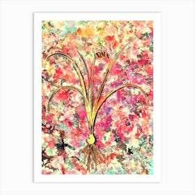 Impressionist Brimeura Botanical Painting in Blush Pink and Gold n.0005 Art Print