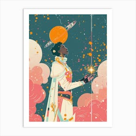 Nebula cosmic galaxy women Art Print