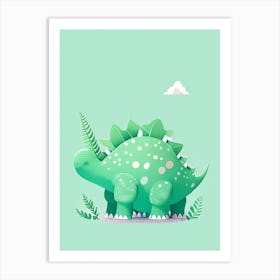 Panoplosaurus Cute Mint Dinosaur Art Print