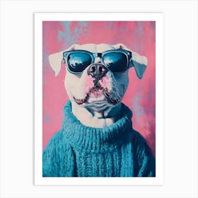 Pitbull Wearing Sweater 3 Art Print