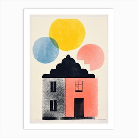 A House In Copenhagen, Abstract Risograph Style 2 Art Print