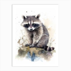 A Honduran Raccoon Watercolour Illustration Storybook 1 Art Print