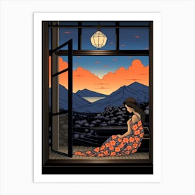 Yufuin Onsen, Japan Vintage Travel Art 2 Art Print