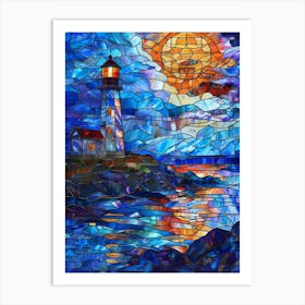 Lighthouse At Sunset 21 Art Print