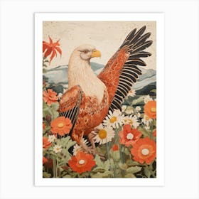 Crested Caracara 2 Detailed Bird Painting Art Print